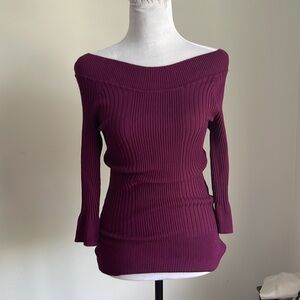 Hooked Up by IOT Purple Ribbed Knit Sweater